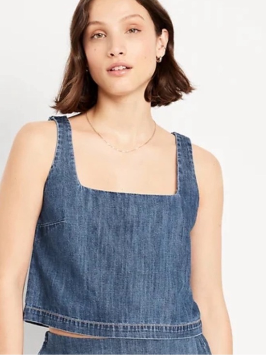 Old Navy Tops - Old Navy denim cropped tank